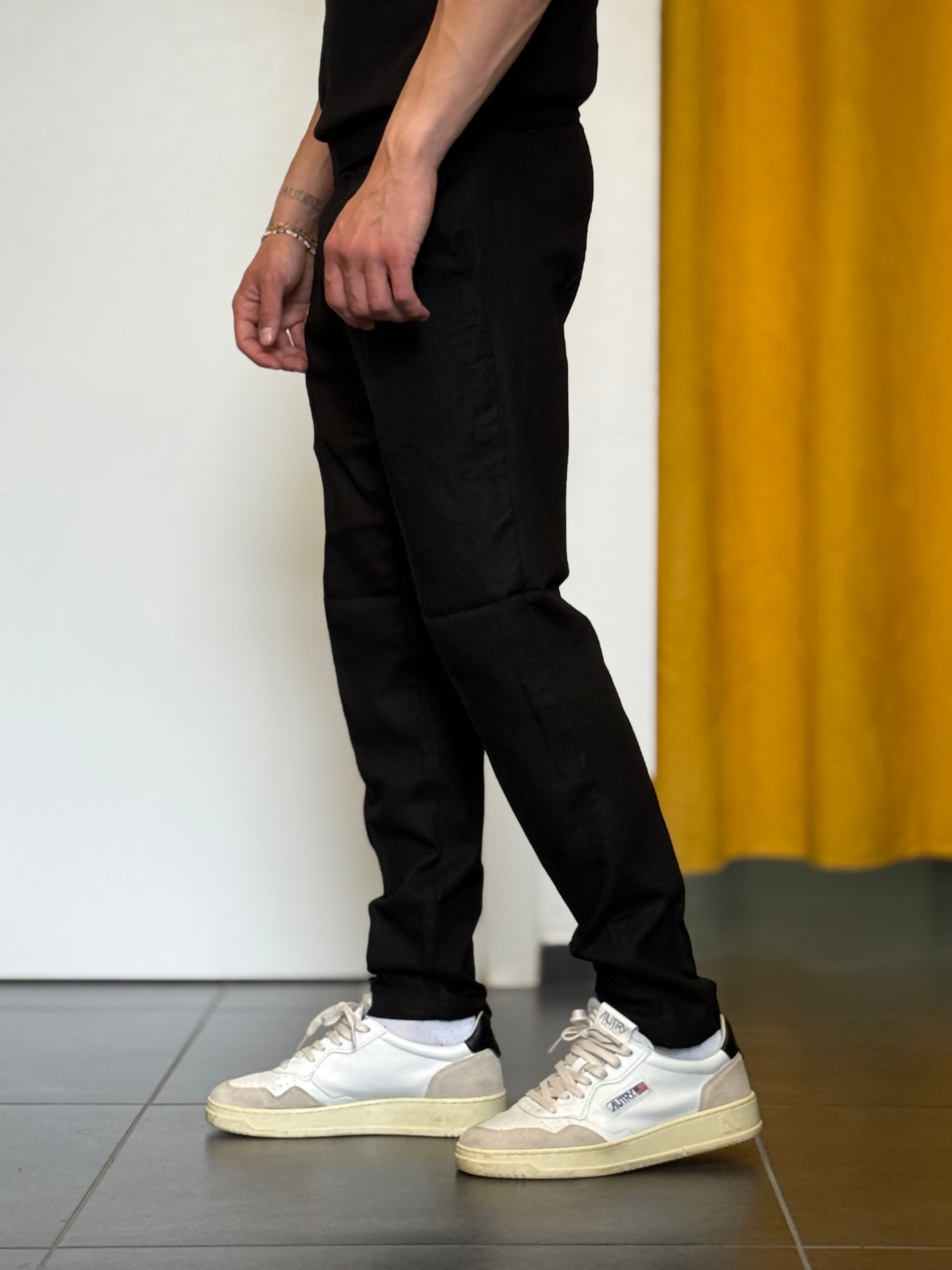 PANTALONE Lino Slim NERO