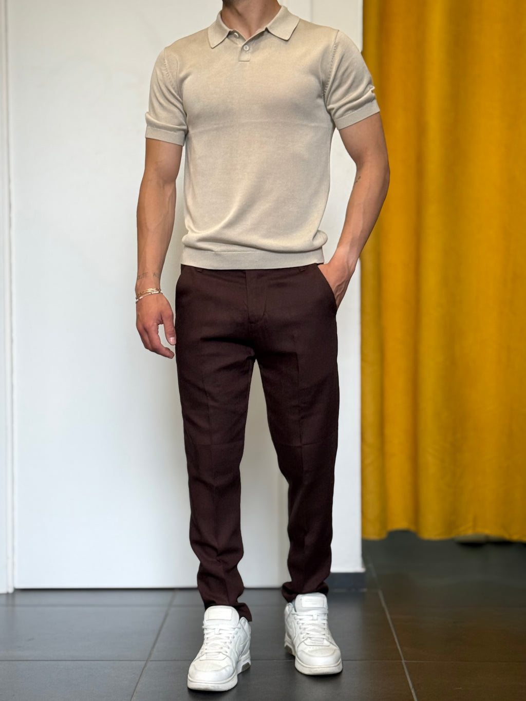 PANTALONE Slim MARRONE