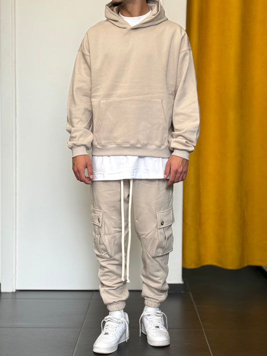 COMPLETO TUTA Cappuccio + Cargo BEIGE
