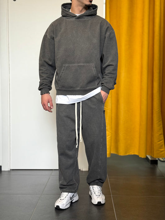 COMPLETO TUTA GARZATA Over Nero STONE WASHED