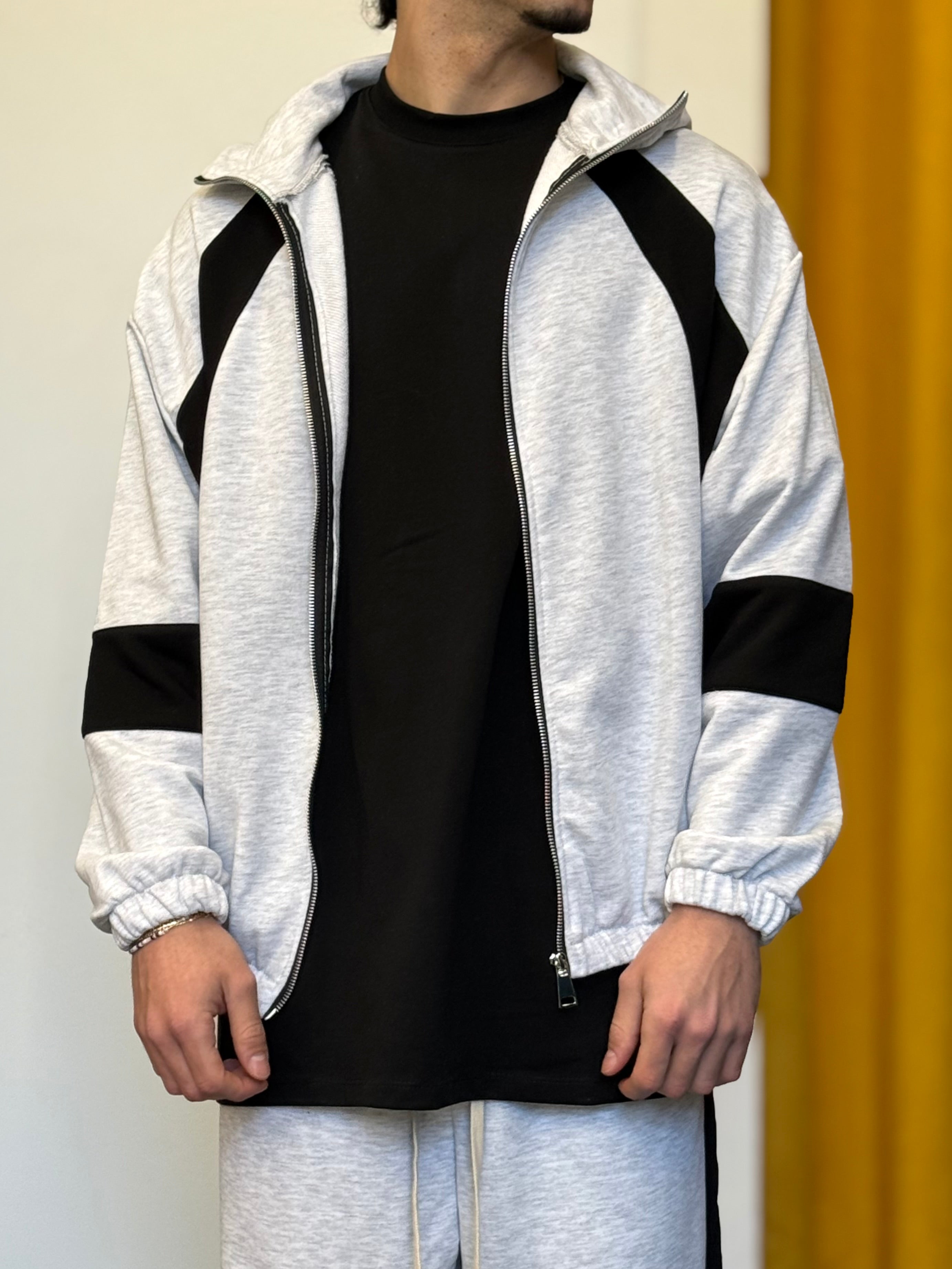 TUTA Cotone Garzato BICOLOR GRIGIO