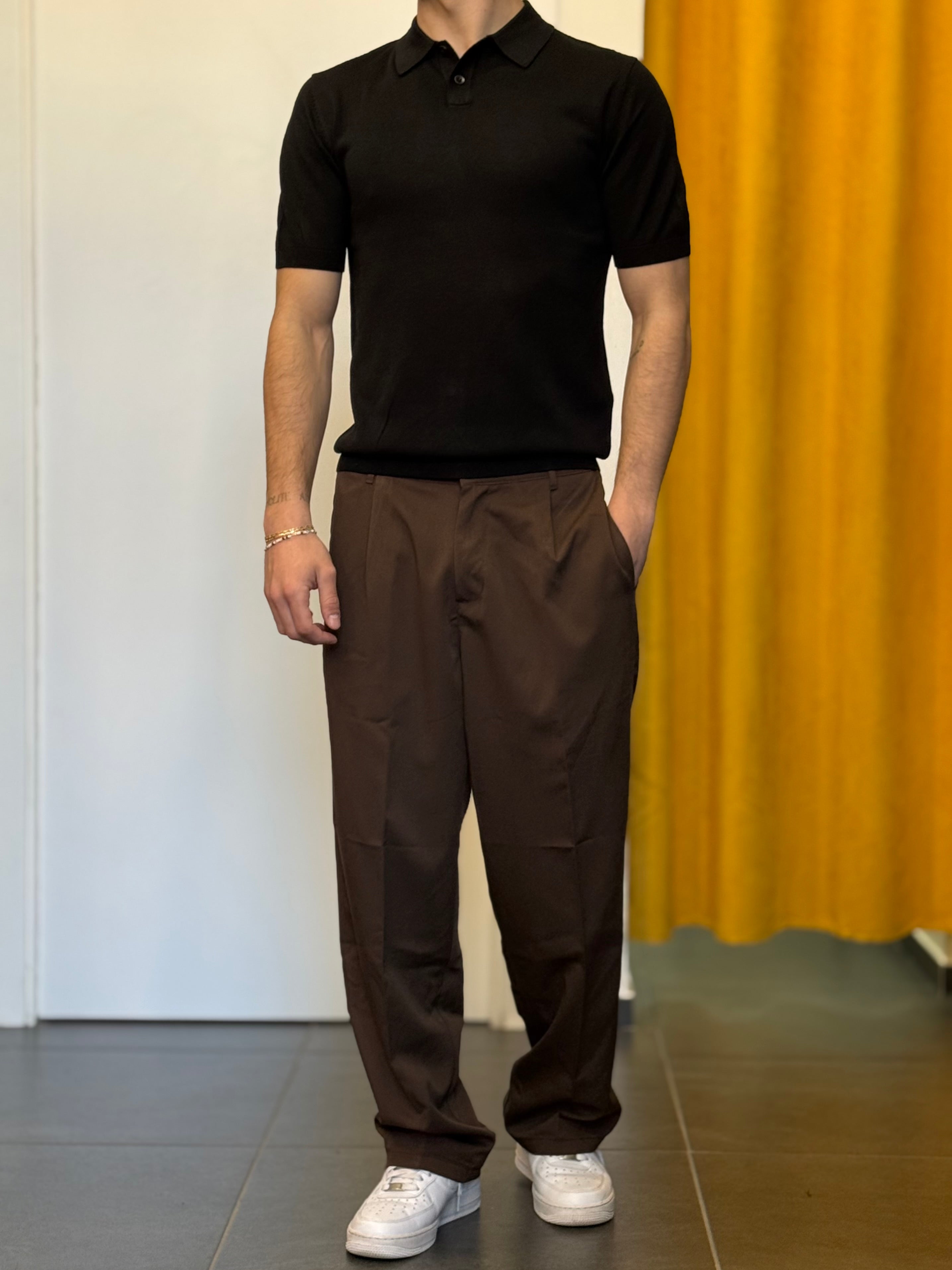 POLO 2 Bottoni Slim Fit NERO