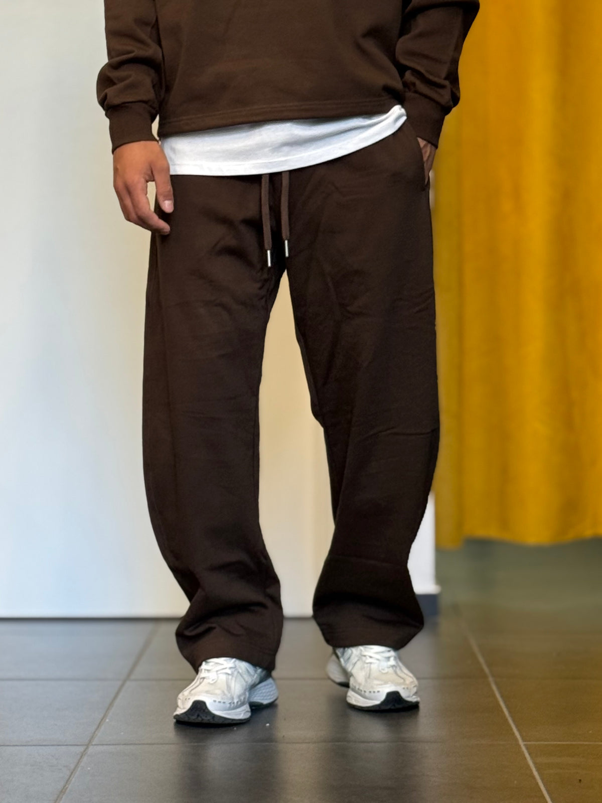TUTA GIROCOLLO Completa Cotone MARRONE