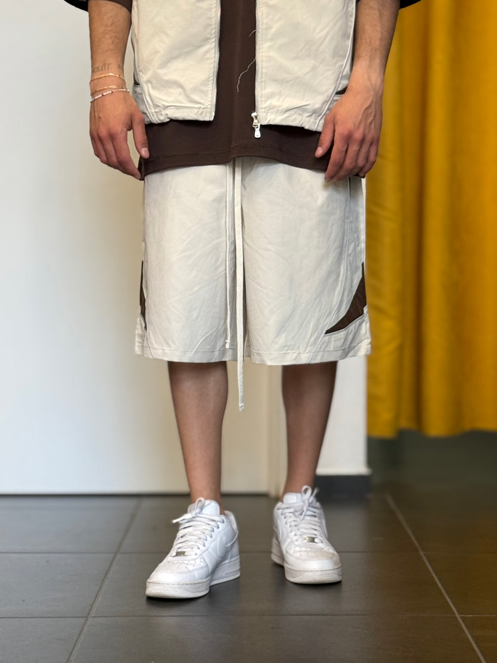 COORDINATO Tessuto Tecnico PANNA/MARRONE