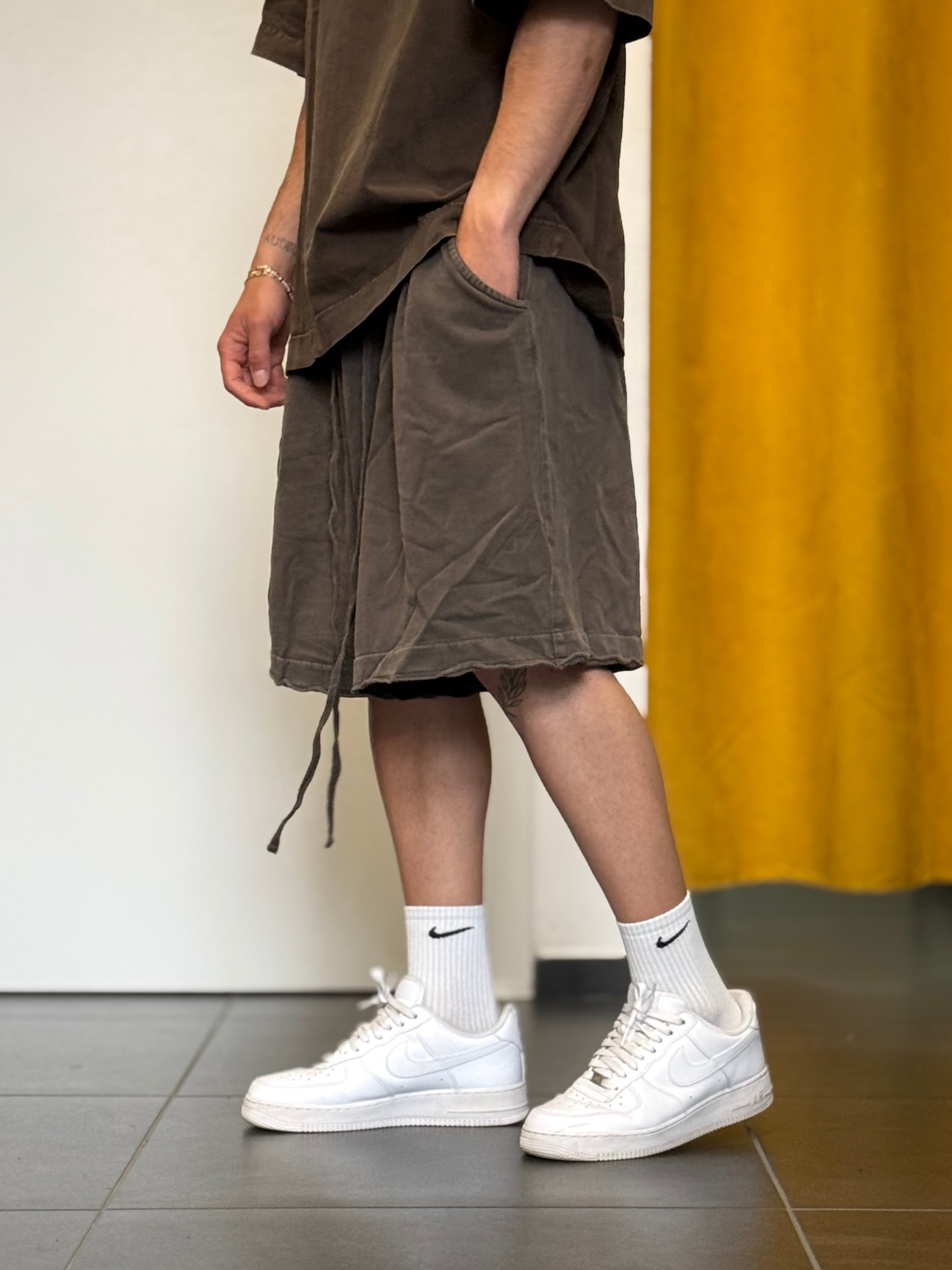 COORDINATO Cotone Slavato Oversize MARRONE