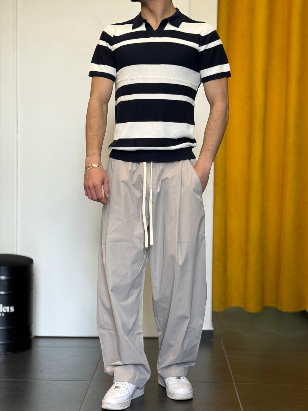 POLO Righe Slim BLU