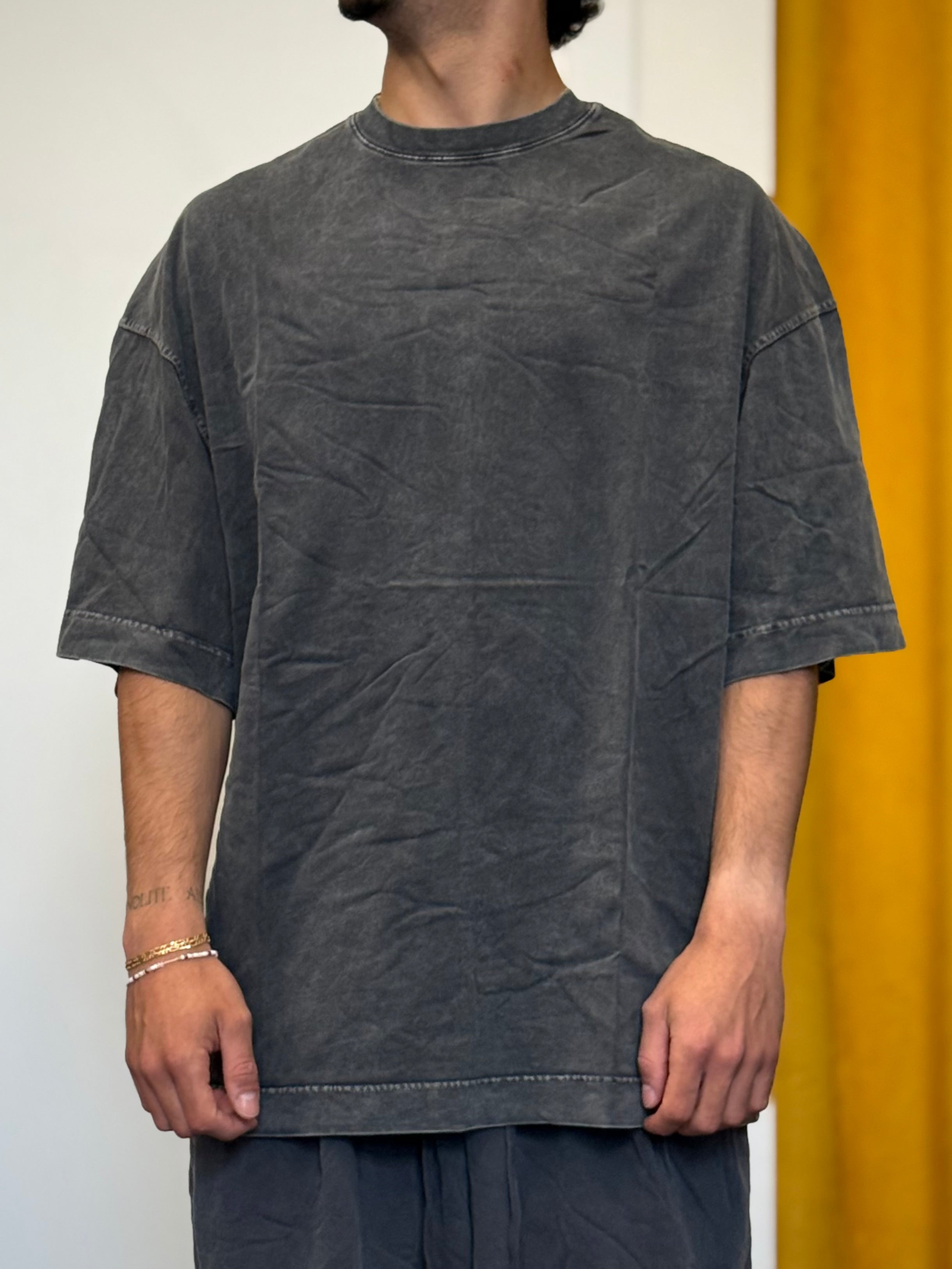 COORDINATO Cotone Slavato Oversize GRIGIO