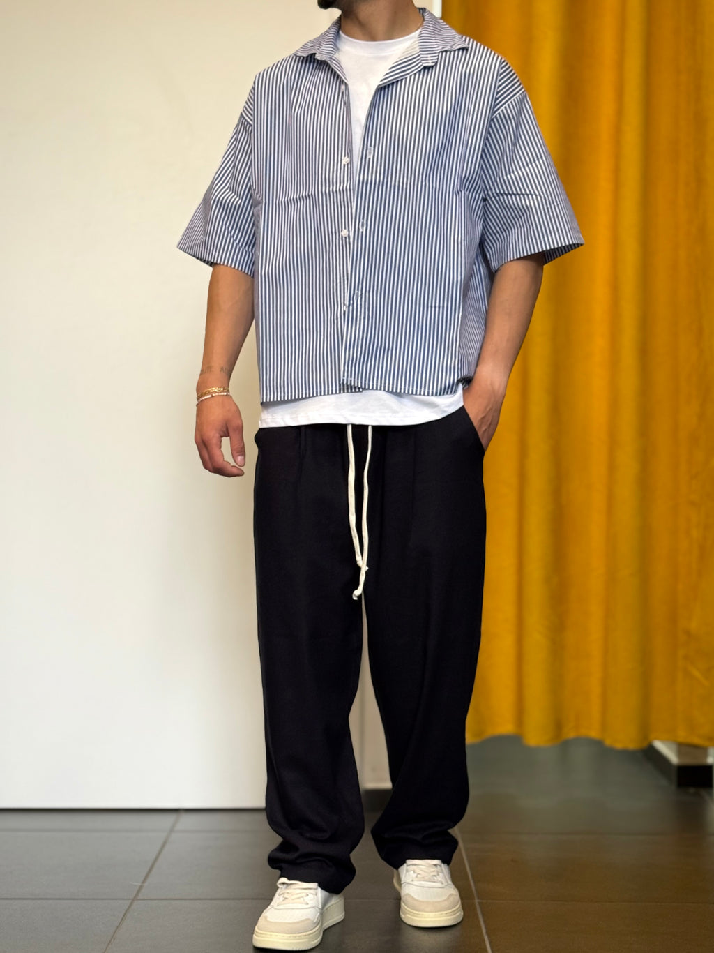 PANTALACCIO LINO Over BLU