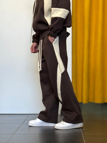 TUTA Cotone Felpato MARRONE/BEIGE