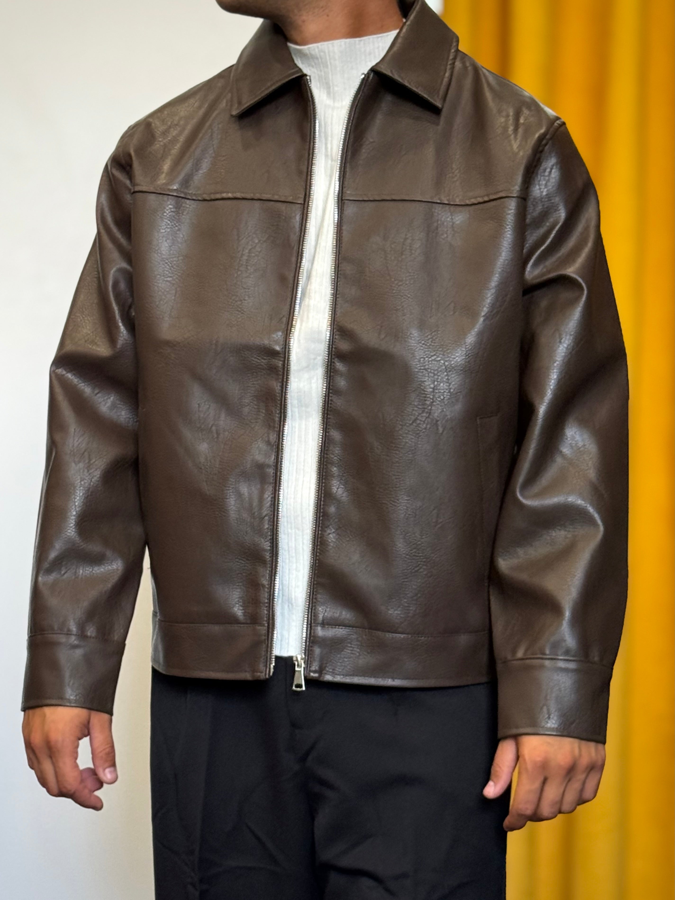 GIACCA Pelle MARRONE