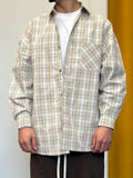 CAMICIA A Quadri OVERSIZE PANNA