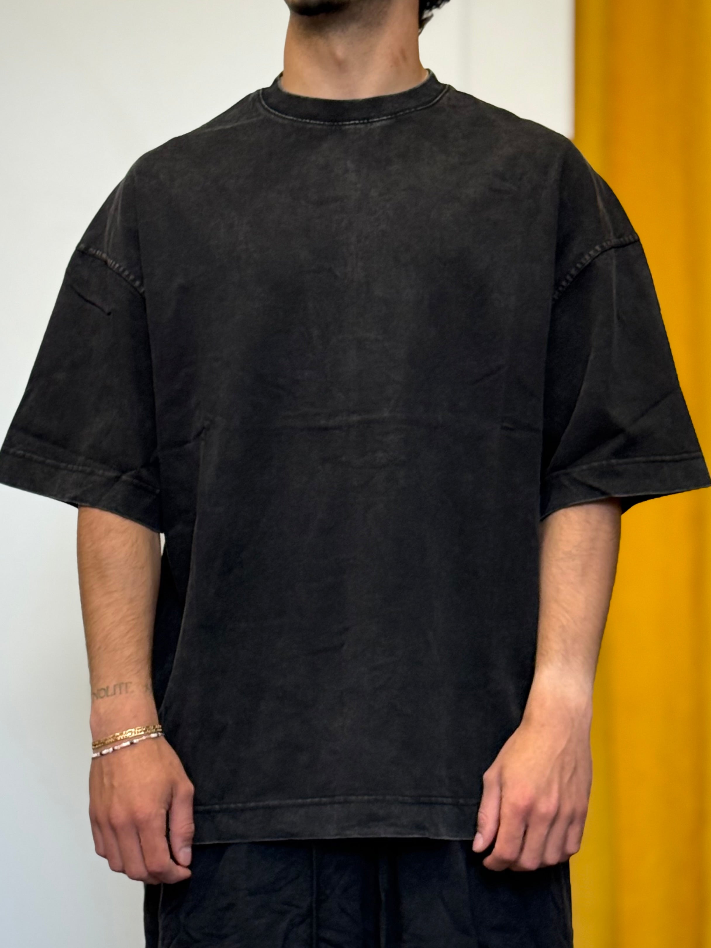 COORDINATO Cotone Slavato Oversize NERO