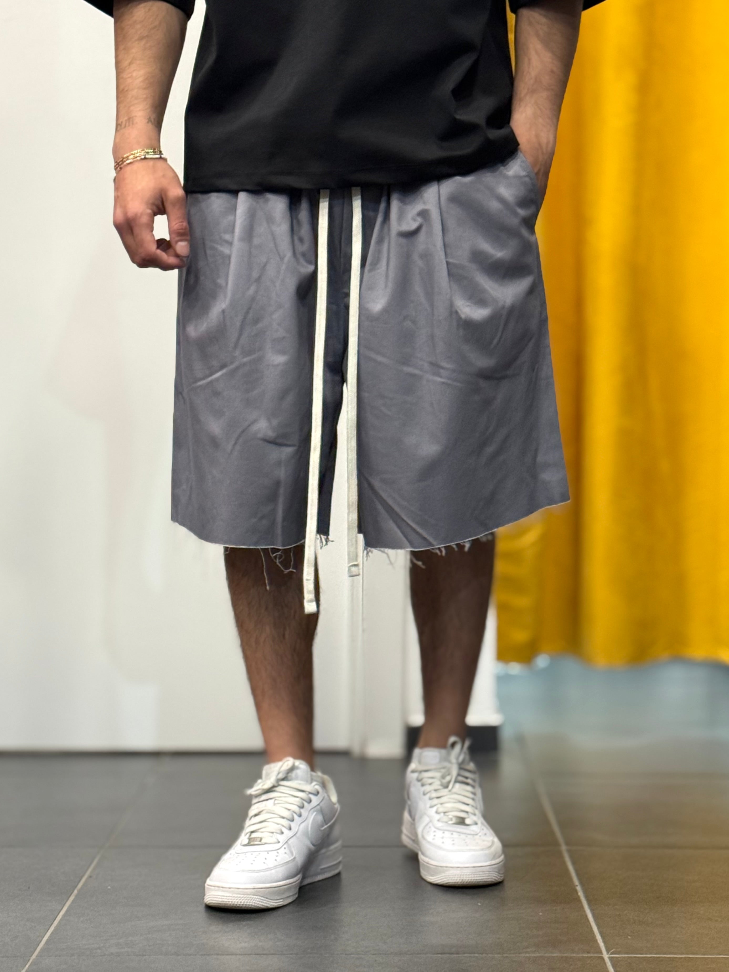 BERMUDA Cotone Taglio Vivo GRIGIO