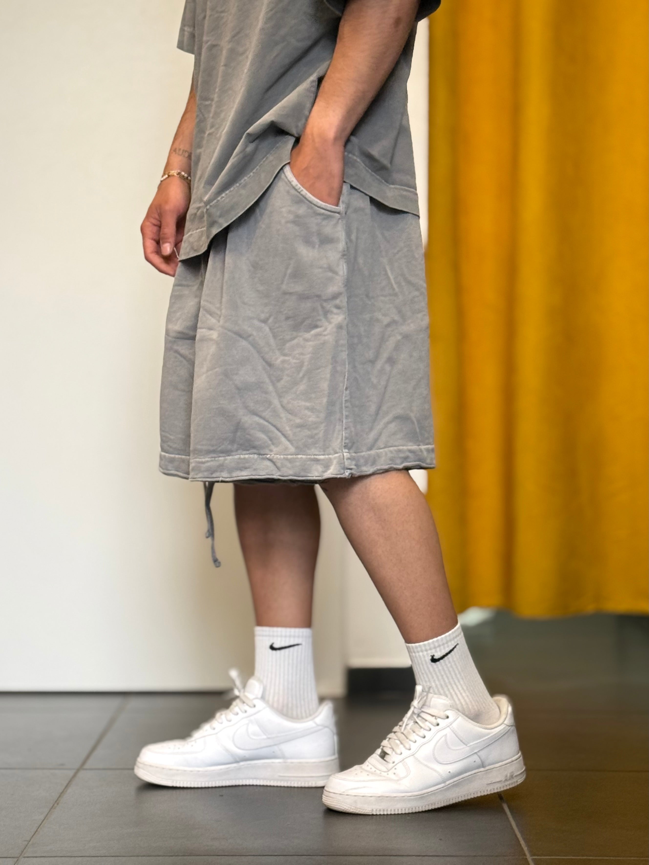 COORDINATO Cotone Slavato Oversize GRIGIO CHIARO
