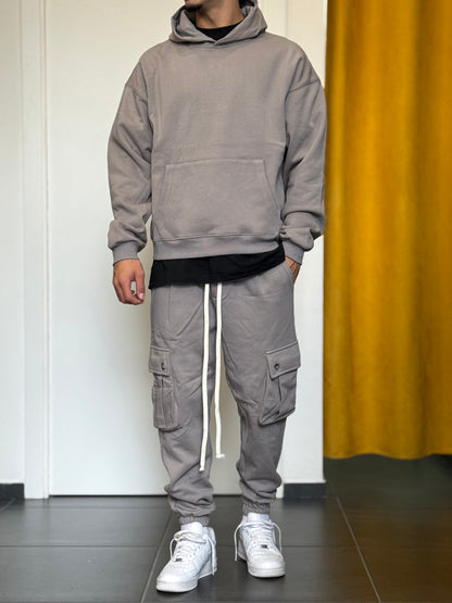 COMPLETO TUTA Cappuccio + Cargo GRIGIO