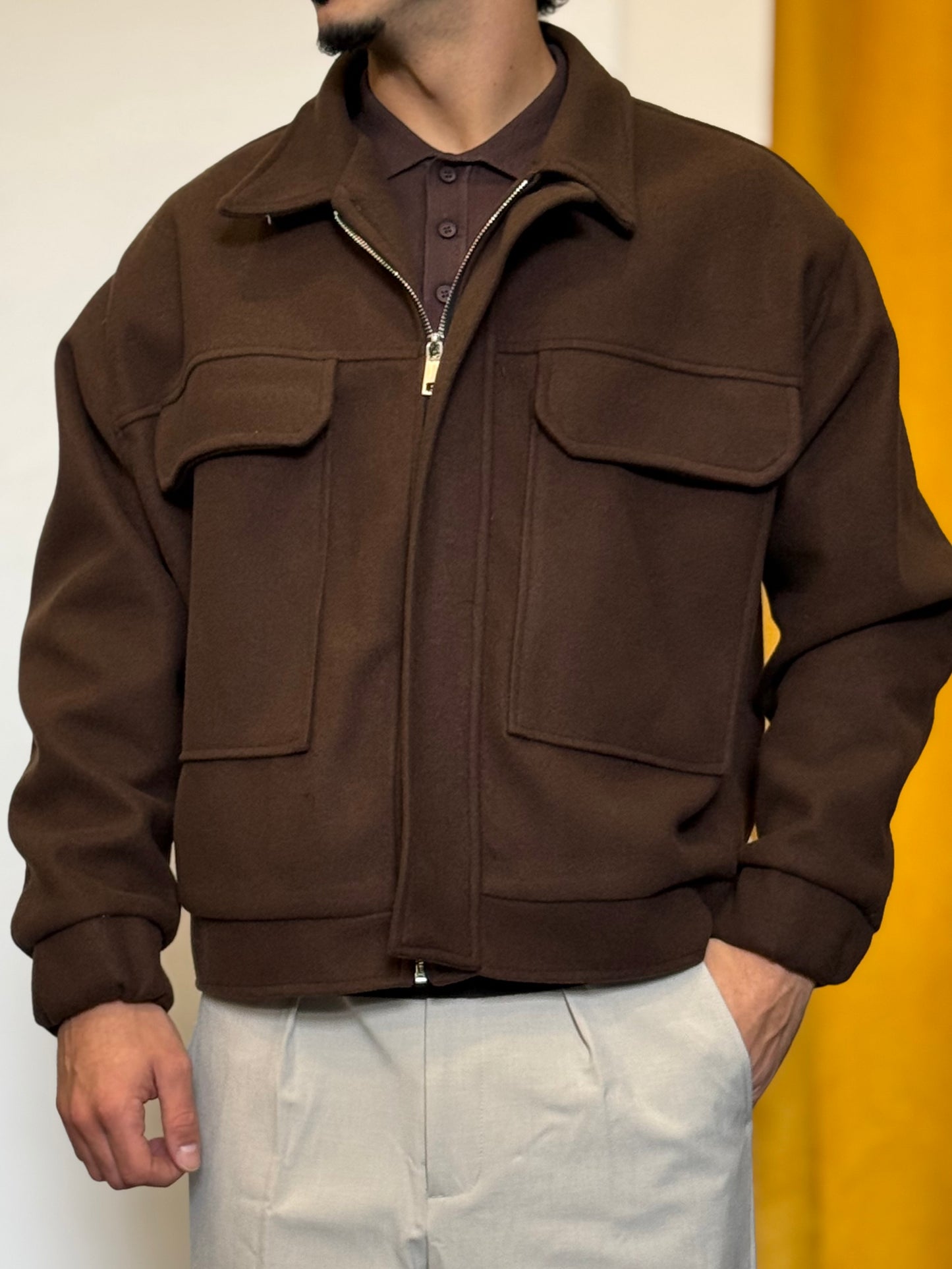 GIACCA Casual MARRONE