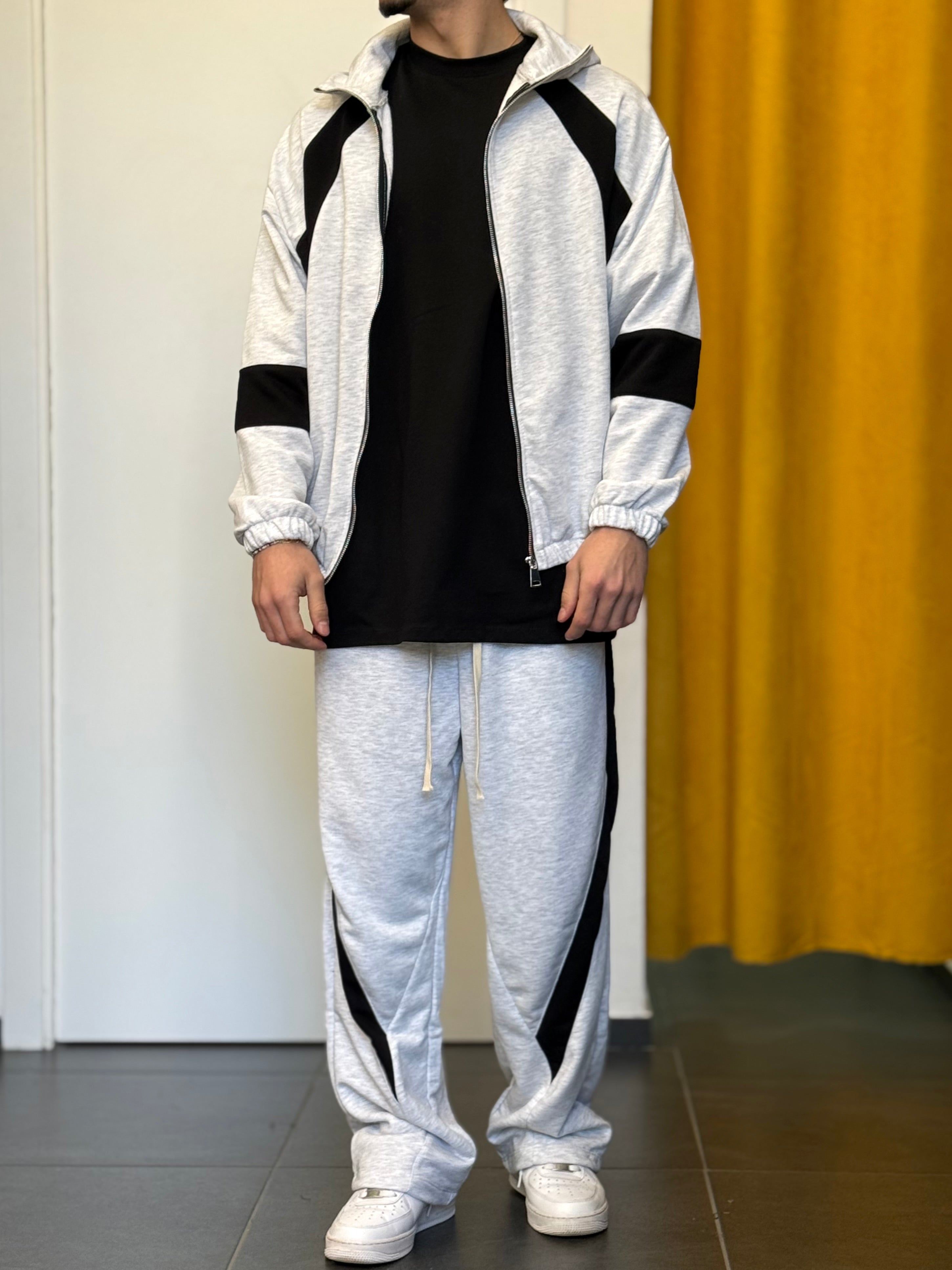 TUTA Cotone Garzato BICOLOR GRIGIO