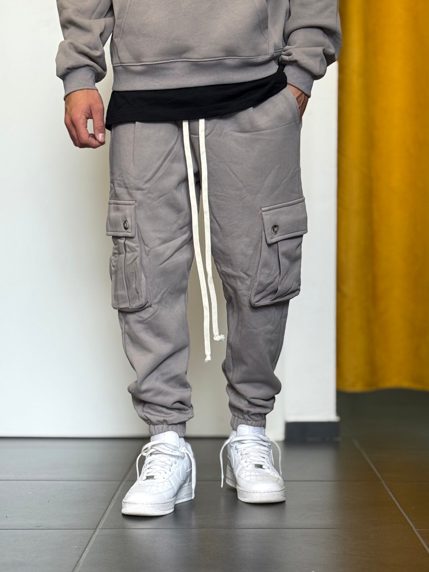 COMPLETO TUTA Cappuccio + Cargo GRIGIO