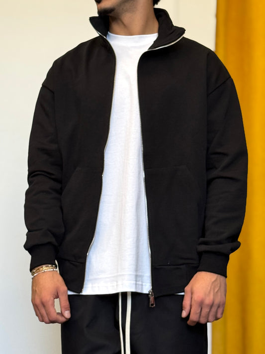 FELPA ZIP Cotone NERO