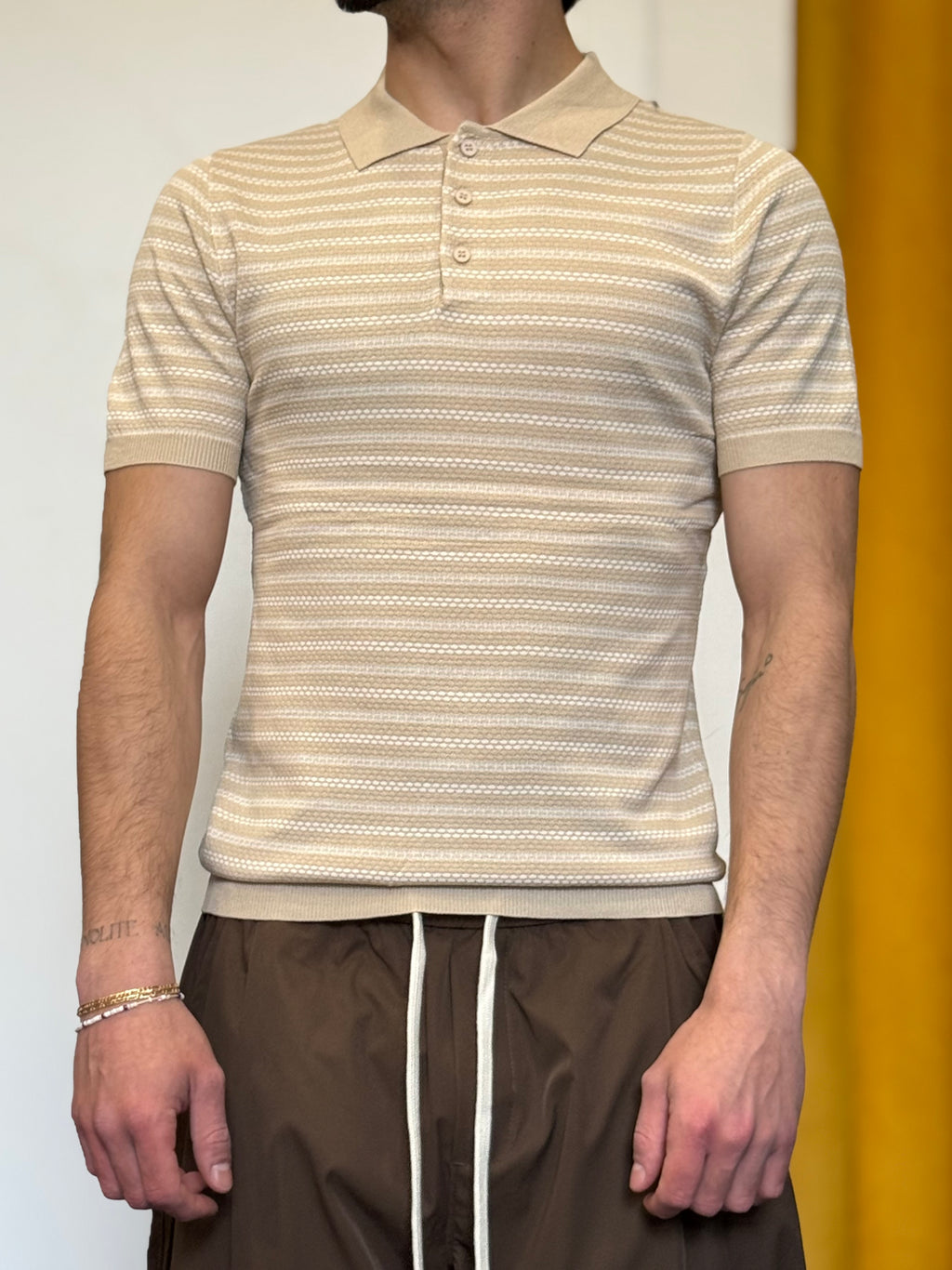 POLO Mille Righe Slim BEIGE