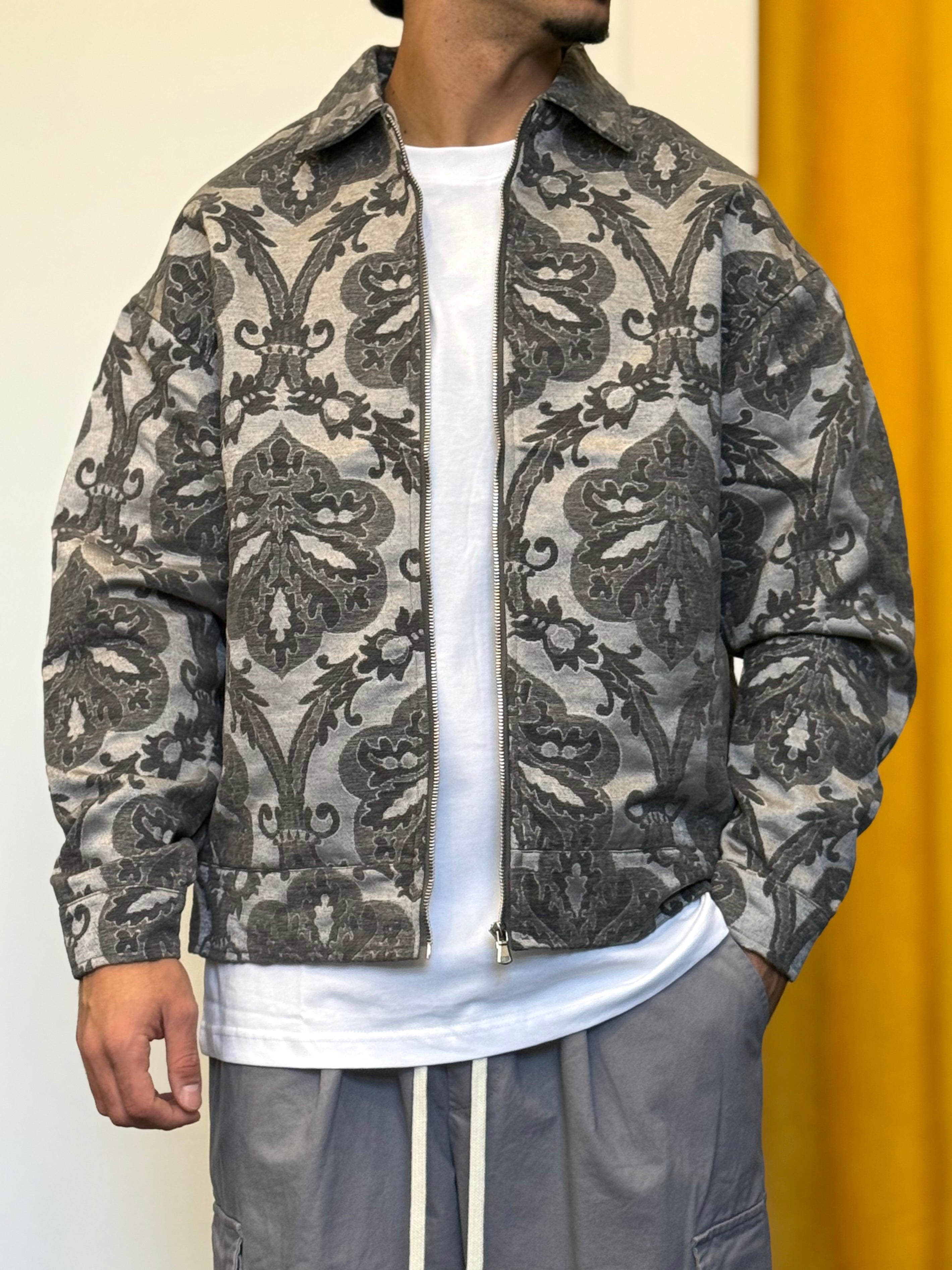 GIACCA Fantasia Damascato GRIGIO SCURO