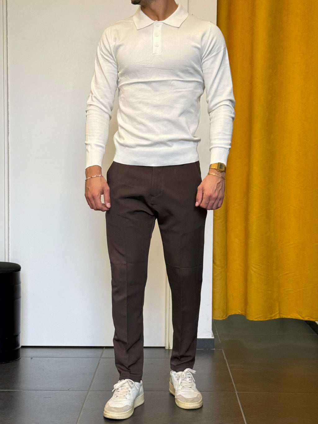 PANTALONE Slim Fit MARRONE