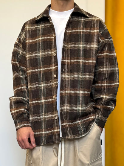 CAMICIA A Quadri MARRONE