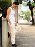 PANTALONE Lino Over BEIGE