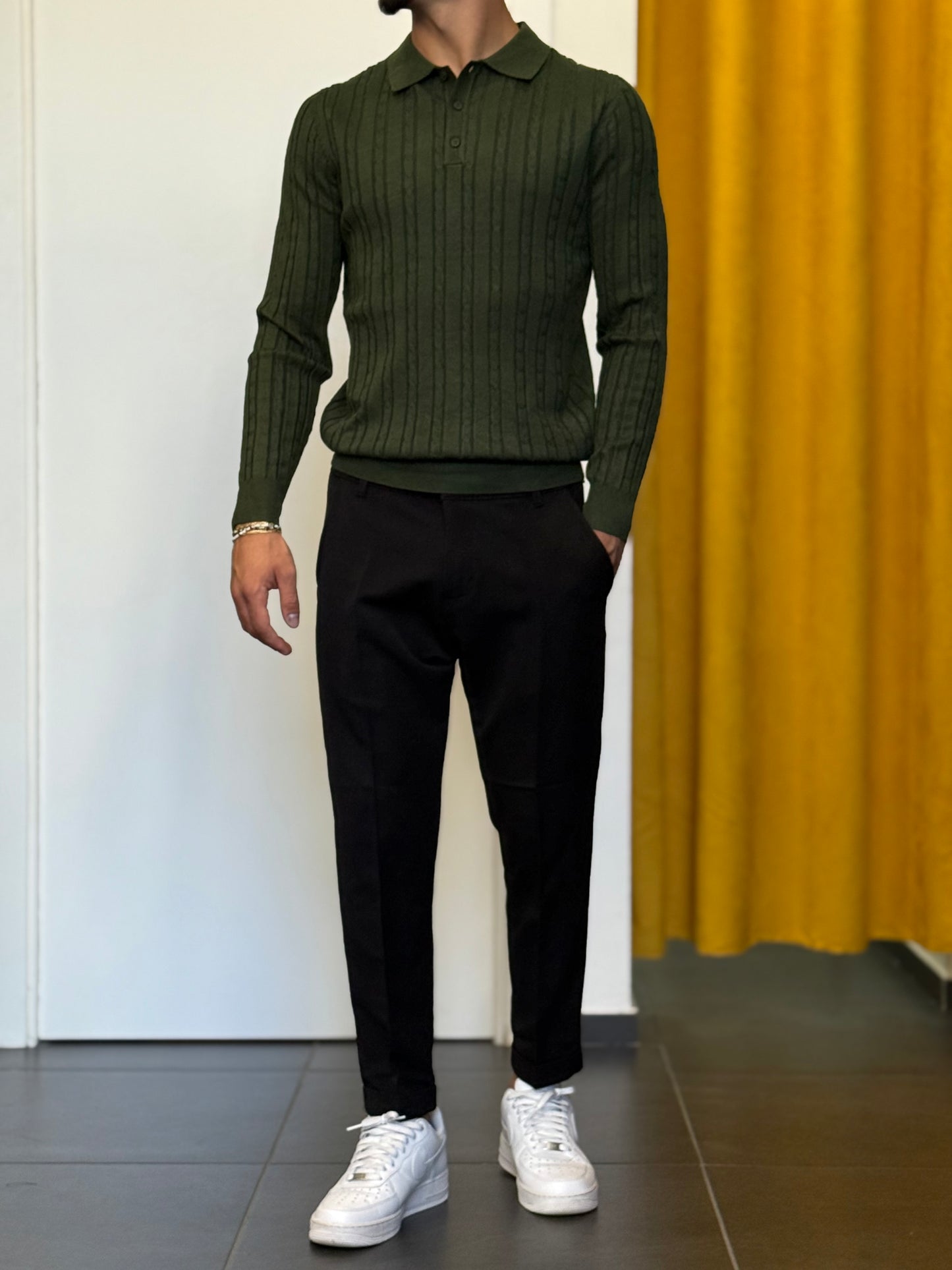 POLO Strutturata Slim Fit VERDE