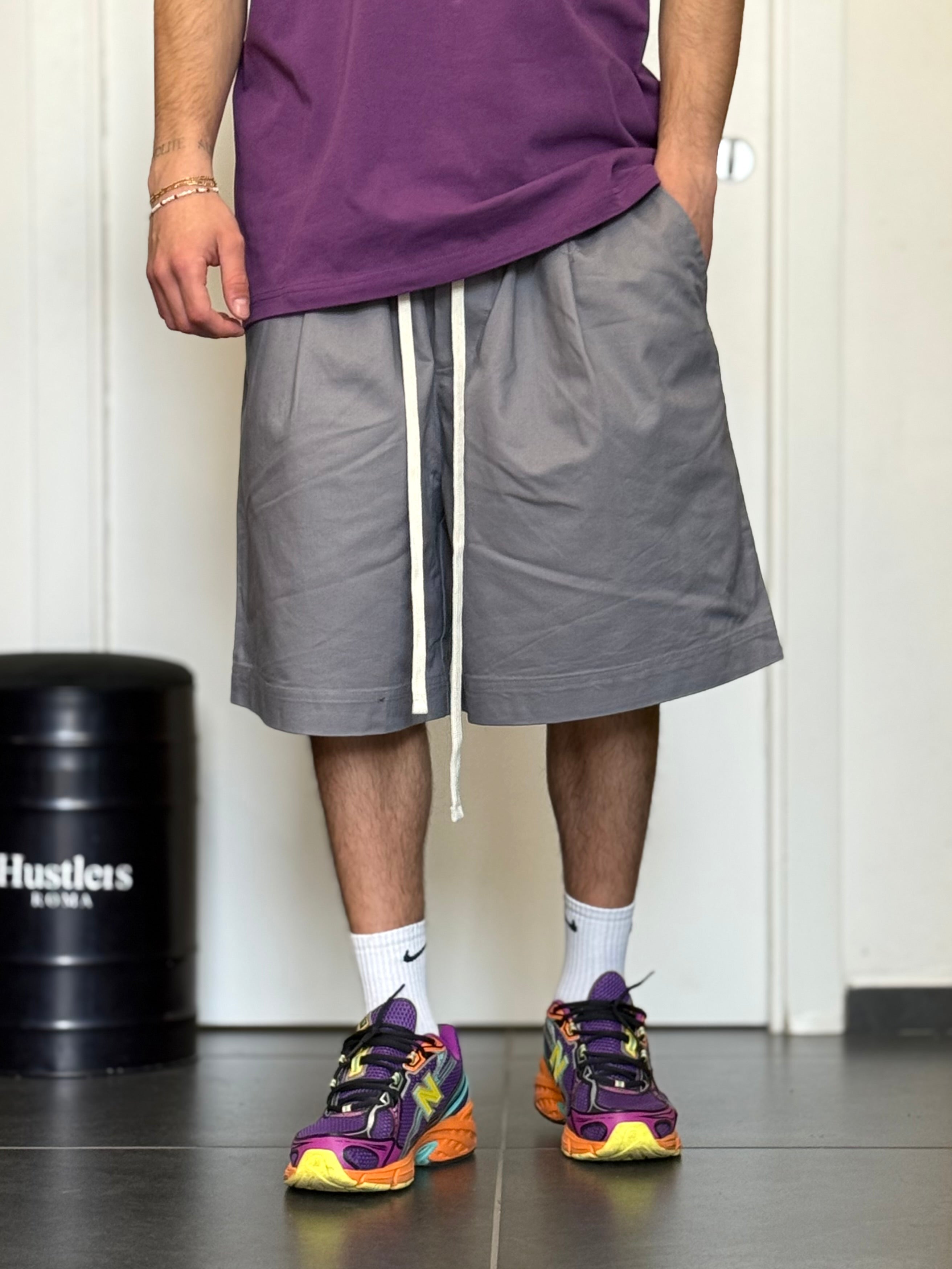 BERMUDA -PREMIUM- Oversize GRIGIO CHIARO