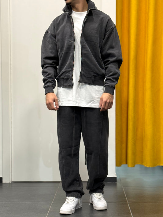 TUTA Full Zip STONE WASHED GRIGIO SCURO