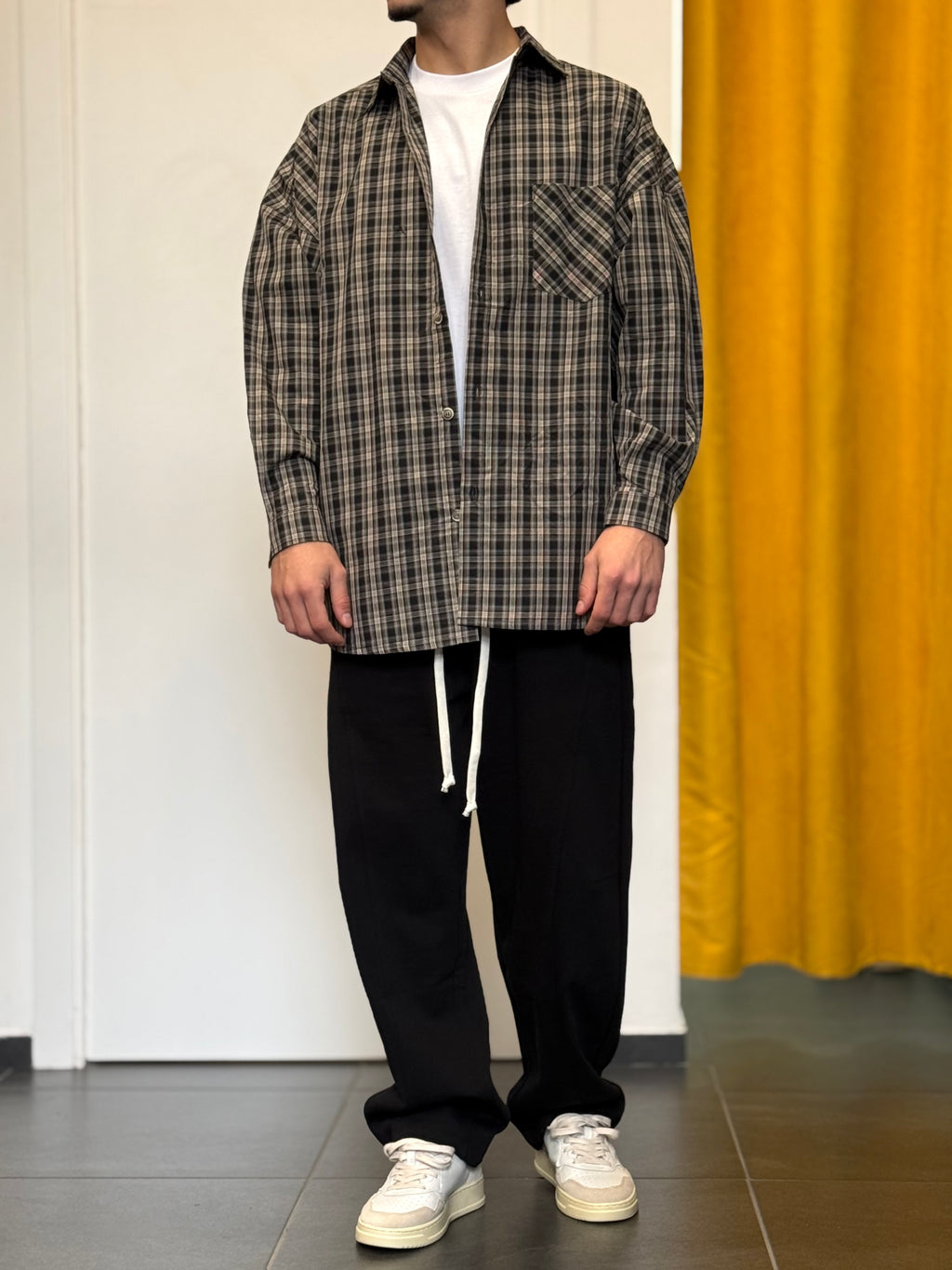 CAMICIA A Quadri OVERSIZE NERO