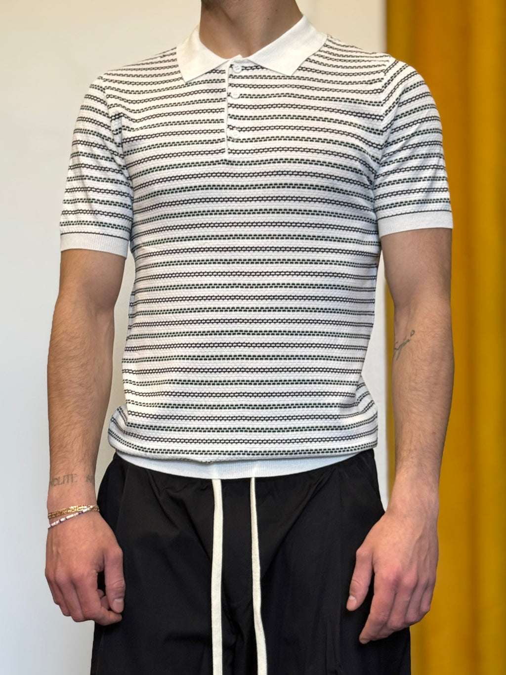 POLO Mille Righe Slim BIANCO