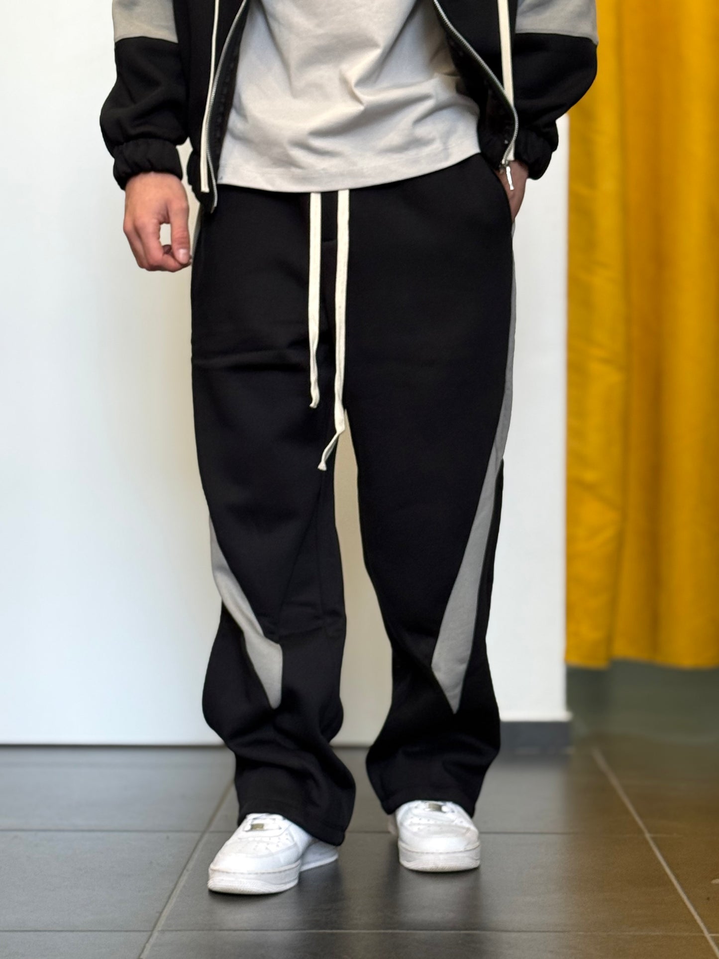 TUTA Cotone Felpato NERO/GRIGIO