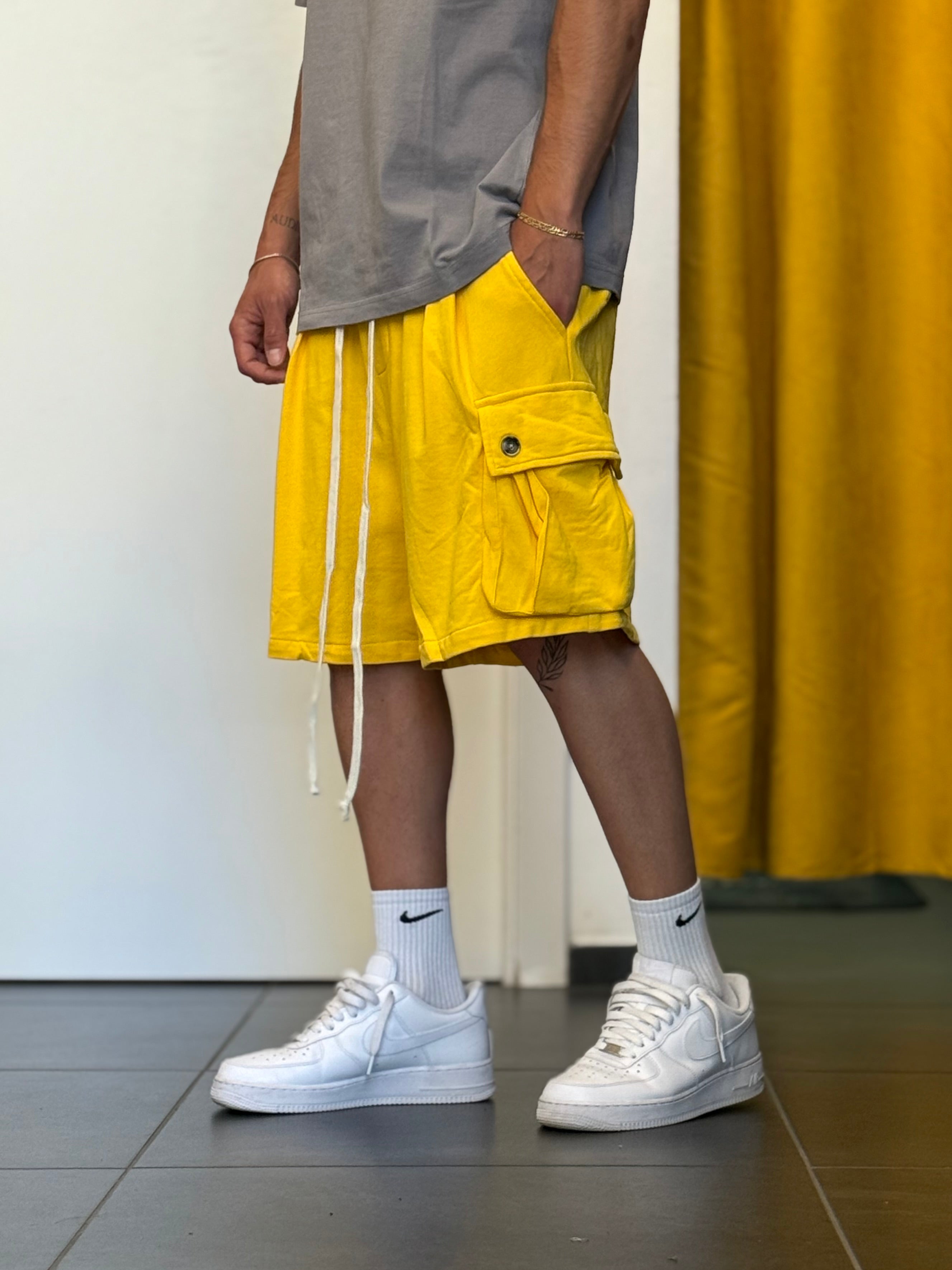 BERMUDA COTONE CARGO Giallo