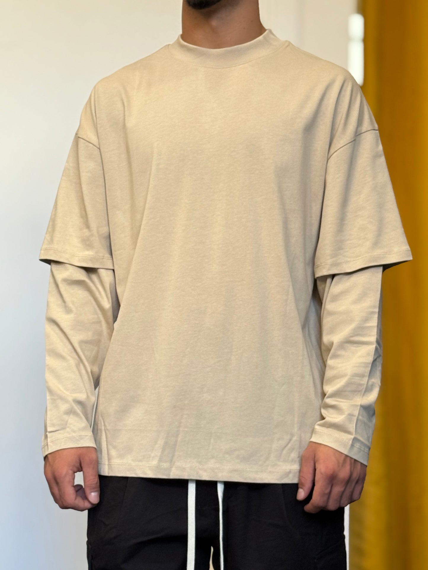 T-SHIRT Double Maniche Lunghe BEIGE