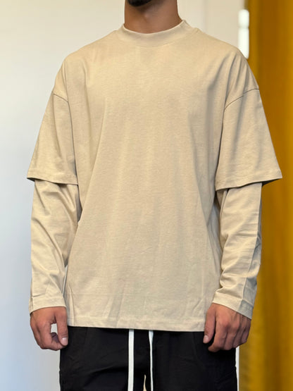T-SHIRT Double Maniche Lunghe BEIGE
