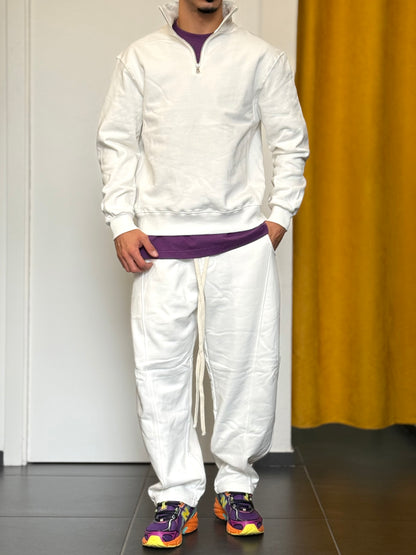 COMPLETO TUTA Mezza Zip Oversize BIANCO