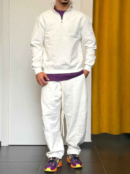 COMPLETO TUTA Mezza Zip Oversize BIANCO