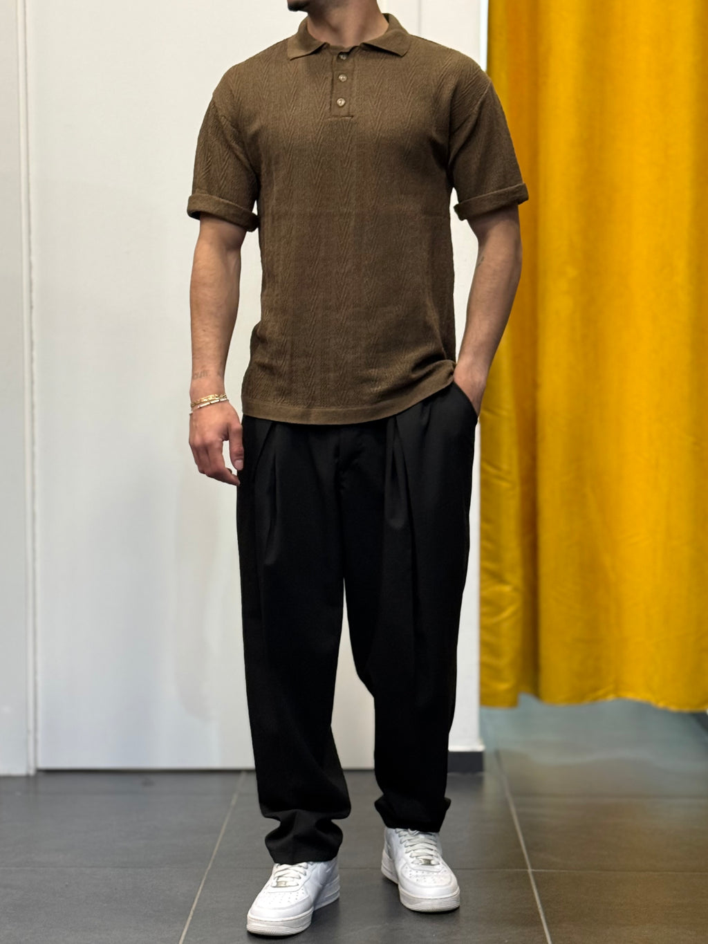 POLO Slim MARRONE