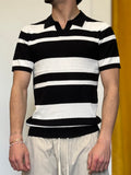 POLO Righe Slim NERO