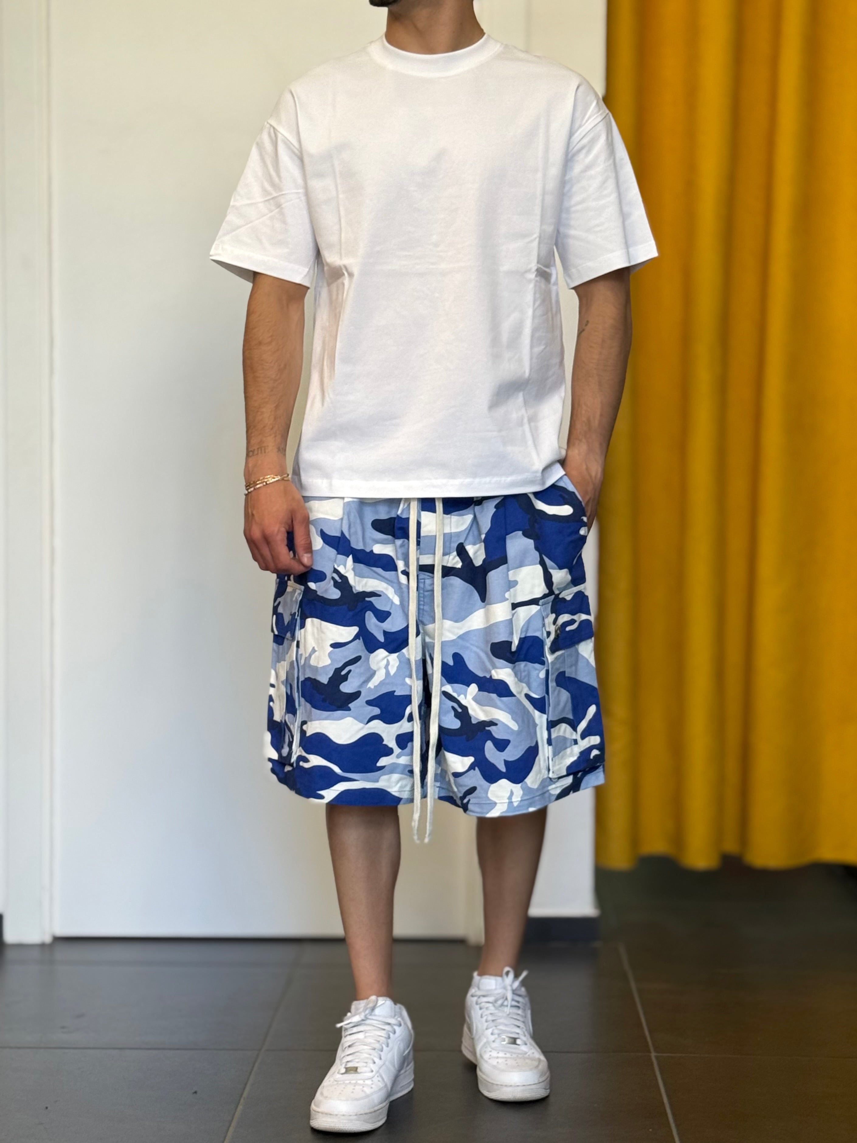 BERMUDA CARGO Camo BLU