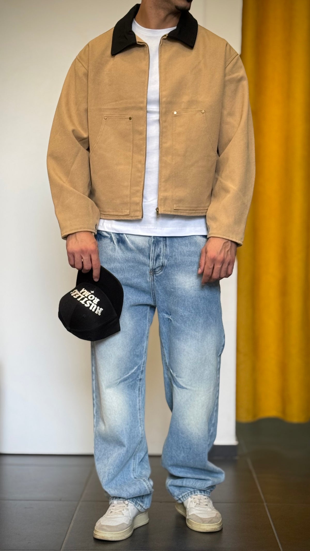 GIACCA Workwear Style CAMEL/NERO