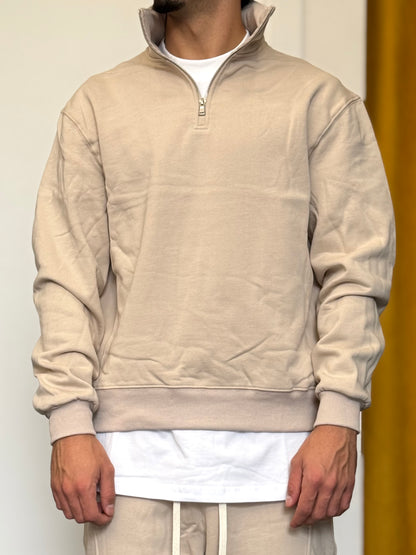 COMPLETO TUTA Mezza Zip Oversize BEIGE