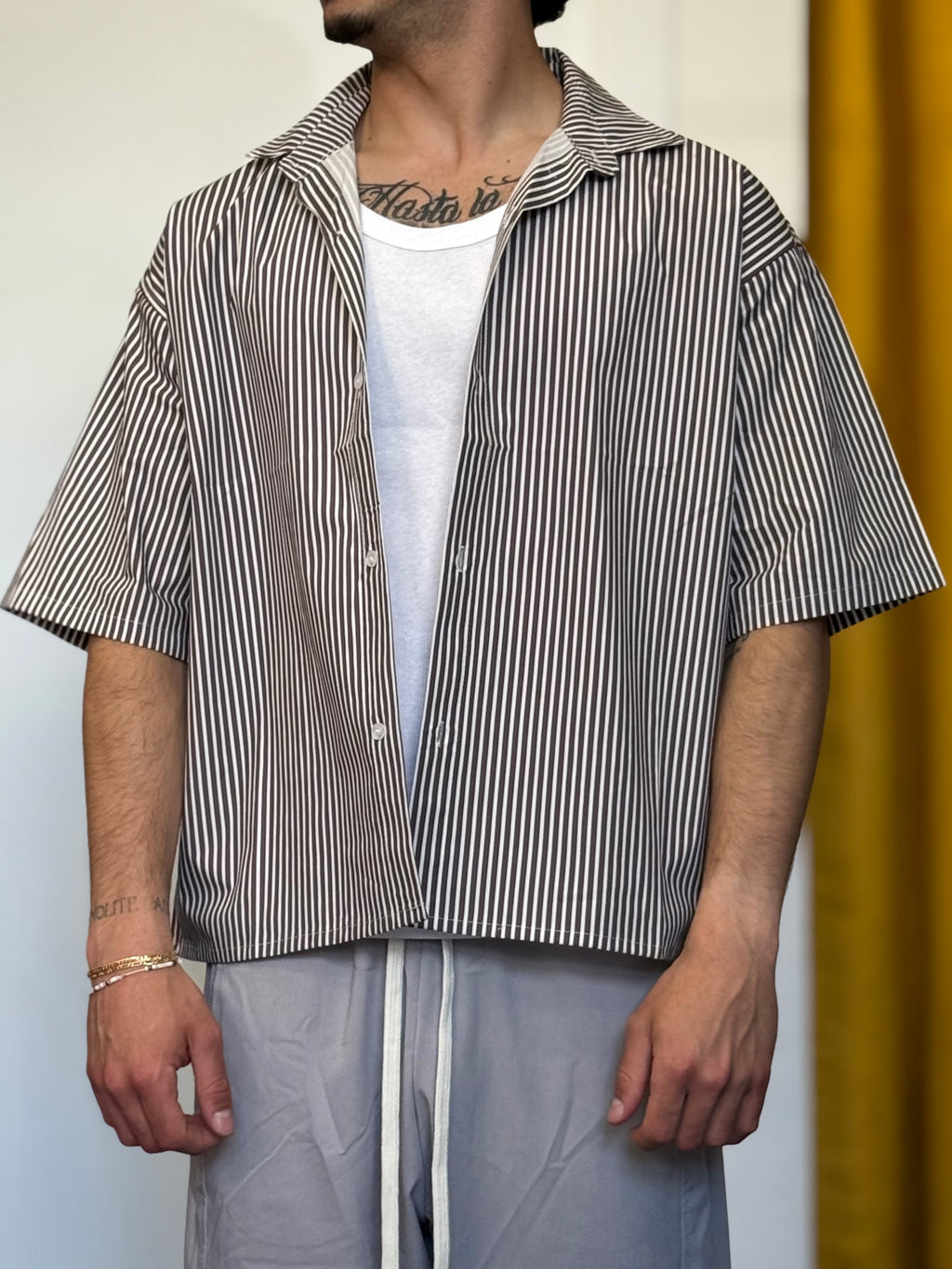 CAMICIA Mille Righe MARRONE