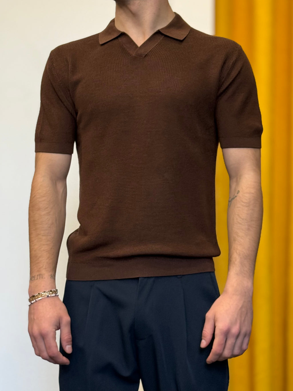 POLO Slim Fit MARRONE