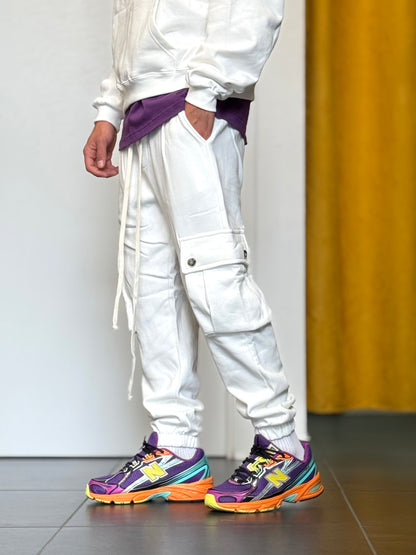 COMPLETO TUTA Cappuccio + Cargo BIANCO