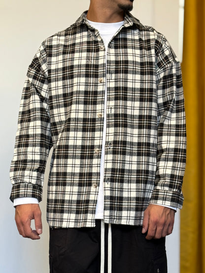 CAMICIA Oversize QUADRI BIANCO/NERO