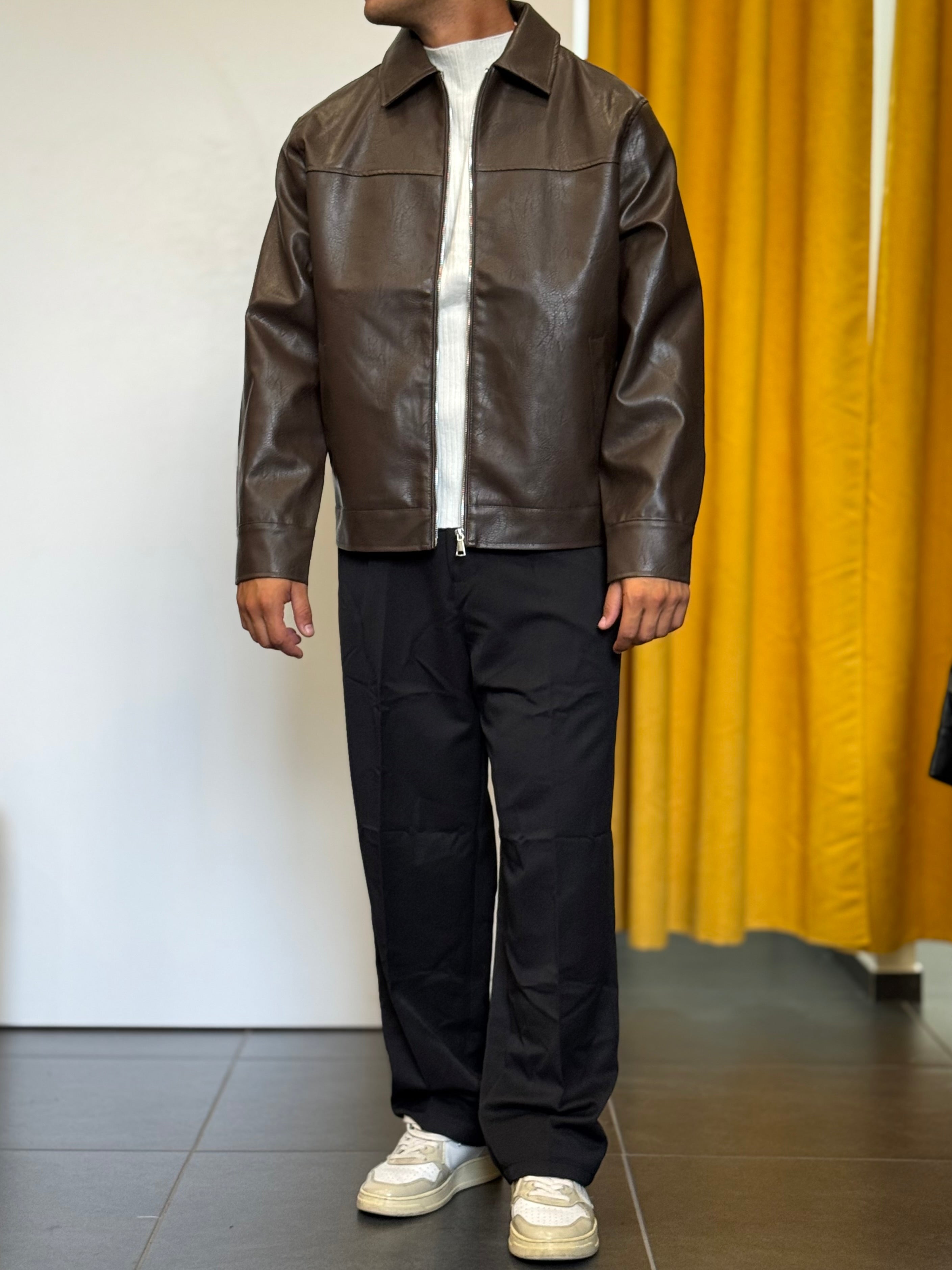 GIACCA Pelle MARRONE
