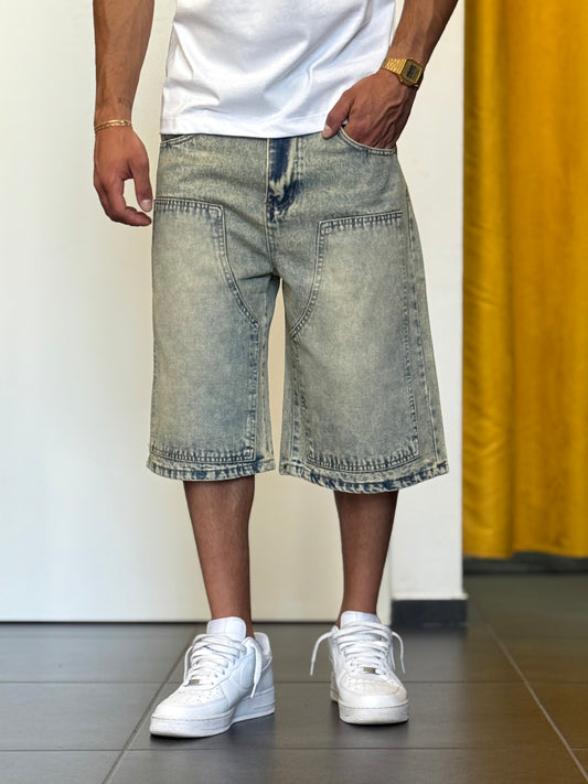 BERMUDA DENIM Baggy Blu